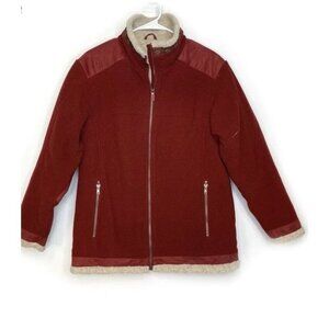 Cabela's Red Fleece Jacket sz M Sherpa Lined Western Casual Cozy Country Chore